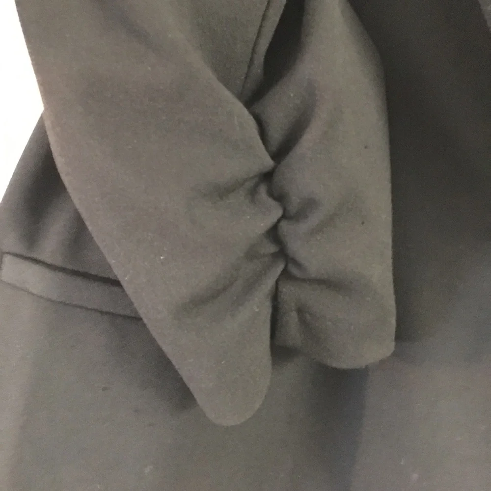 NYCC Lightweight Single Button Blazer XL Black 3/4 Ruched Sleeve Work Office - Picture 3 of 6